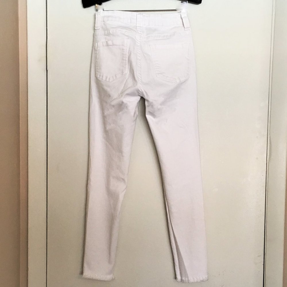 REBA DENIM White Raw Hem Cropped Skinny Jeans SZ 4 - Picture 7 of 11